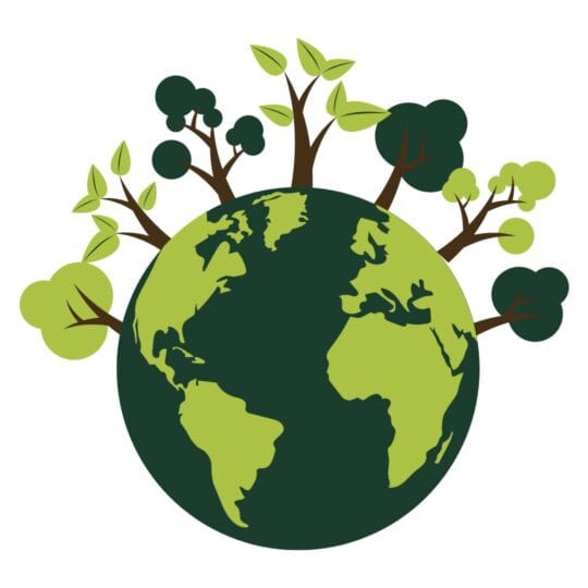 This is a graphic of earth in shades of green.
