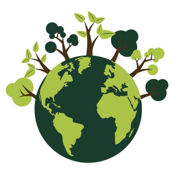 This is a graphic of earth in shades of green.