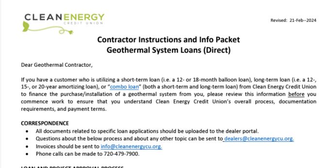 Preview image for Geothermal System Instructions Document