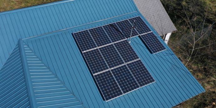 solar panels on a room