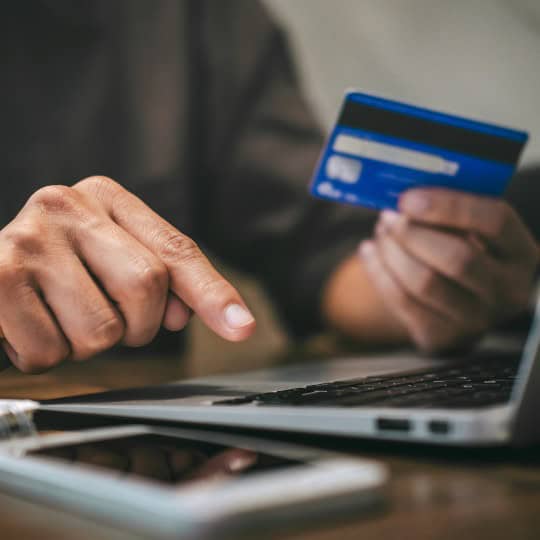 person making payment online