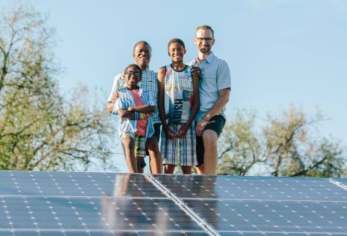 family with their solar