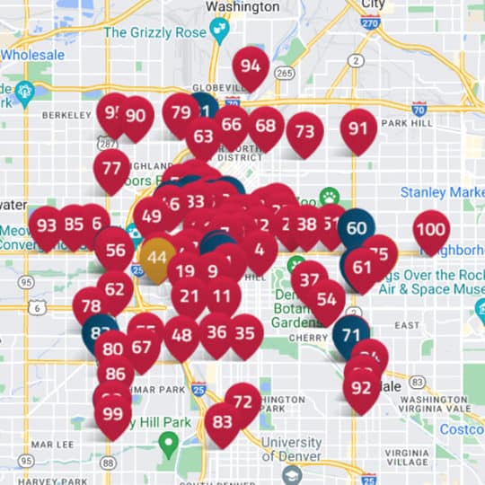 map showing ATM locations