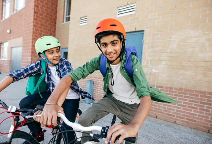 teens on bicycles